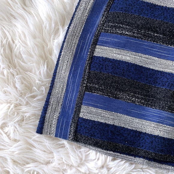 H&M Black Blue White Stripe Mini Skirt - Picture 3 of 7